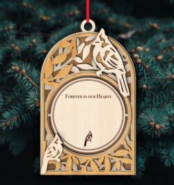 Crested bird memorial ornament E0022021 file cdr and dxf free vector download for Laser cut