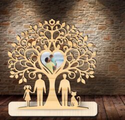 Family tree photo frame E0021892 file cdr and dxf free vector download for Laser cut