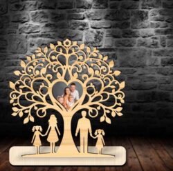 Family tree photo frame E0021895 file cdr and dxf free vector download for Laser cut