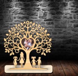 Family tree photo frame E0021896 file cdr and dxf free vector download for Laser cut