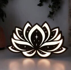 Flower light box E0021978 file cdr and dxf free vector download for Laser cut