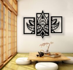 Flower wall decor E0021868 file cdr and dxf free vector download for Laser cut plasma