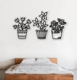 Flowers wall decor E0021767 file cdr and dxf free vector download for laser cut plasma