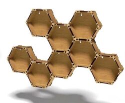 Hexagonal shelf E0021888 file cdr and dxf free vector download for Laser cut
