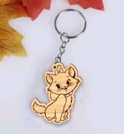 Cat keychain E0021841 file cdr and dxf free vector download for laser cut