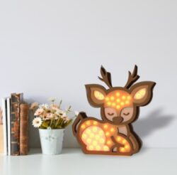 Deer lamp E0021749 file cdr and dxf free vector download for laser cut