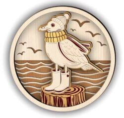 Layered Seagull E0021741 file cdr and dxf free vector download for laser cut