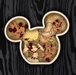 Layered mickey E0021948 file cdr and dxf free vector download for Laser cut