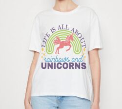 Life Is All About Rainbows And Unicorns E0021912 file cdr and eps svg free vector download for print