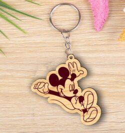 Mickey keychain E0021856 file cdr and dxf free vector download for laser cut