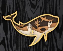 Multilayer Whale E0021845 file cdr and dxf free vector download for laser cut