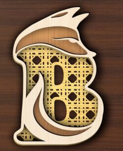 Multilayer letter B E0021787 file cdr and dxf free vector download for laser cut