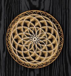 Multilayer mandala E0021932 file cdr and dxf free vector download for Laser cut
