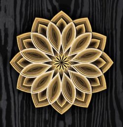 Multilayer mandala E0021933 file cdr and dxf free vector download for Laser cut