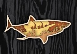 Multilayer shark E0021847 file cdr and dxf free vector download for laser cut