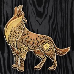 Multilayer wolf E0021940 file cdr and dxf free vector download for Laser cut
