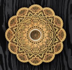 Multilayered mandala E0021880 file cdr and dxf free vector download for Laser cut