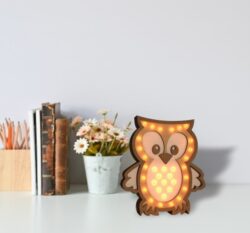 Owl lamp E0021752 file cdr and dxf free vector download for laser cut