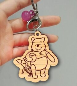 Pooh keychain E0021855 file cdr and dxf free vector download for laser cut