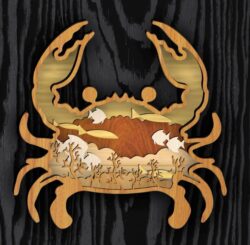 Multilayer crab E0021851 file cdr and dxf free vector download for laser cut