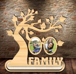 Tree photo frame E0021834 file cdr and dxf free vector download for laser cut