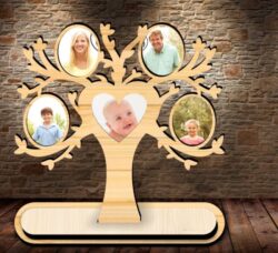 Tree photo frame E0021835 file cdr and dxf free vector download for laser cut