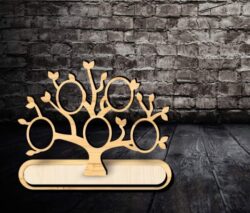 Tree photo frame E0021836 file cdr and dxf free vector download for laser cut