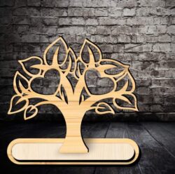 Tree photo frame E0021837 file cdr and dxf free vector download for laser cut