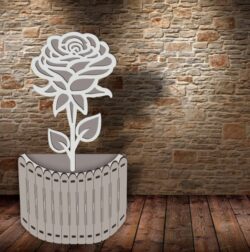Vase of flowers E0021923 file cdr and dxf free vector download for Laser cut