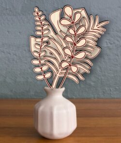 Wooden leaves E0021744 file cdr and dxf free vector download for laser cut