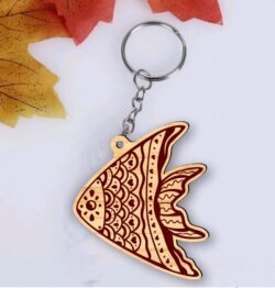 Fish keychain E0022042 file cdr and dxf free vector download for Laser cut