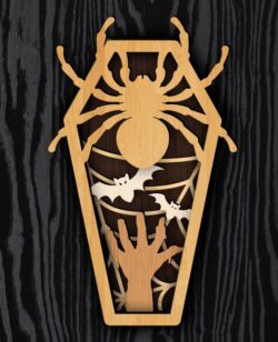 Layered coffin E0022567 file cdr and dxf free vector download for laser cut