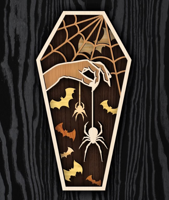Layered coffin E0022609 file cdr and dxf pdf free vector download for Laser cut 5 Layered coffin E0022609 file cdr and dxf pdf free vector download for Laser cut