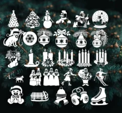Christmas file cdr and dxf free vector download for print or laser engraving machines