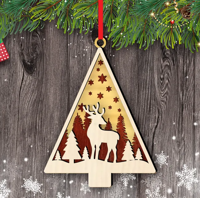 Christmas ornament E0023148 file cdr and dxf pdf free vector download for Laser cut 5 Christmas ornament E0023148 file cdr and dxf pdf free vector download for Laser cut