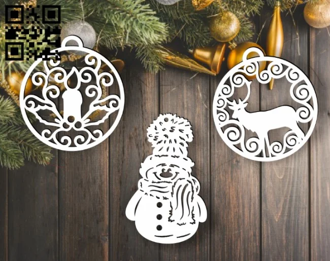 Christmas toys E0012383 file cdr and dxf free vector download for laser cut 5 Christmas toys E0012383 file cdr and dxf free vector download for laser cut