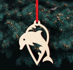 Dolphin wood ornament S0000985 file cdr and dxf pdf free vector download for Laser cut