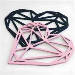 Geometric Heart Metal Wall Decor S0000507 file cdr and dxf pdf free vector download for Laser cut