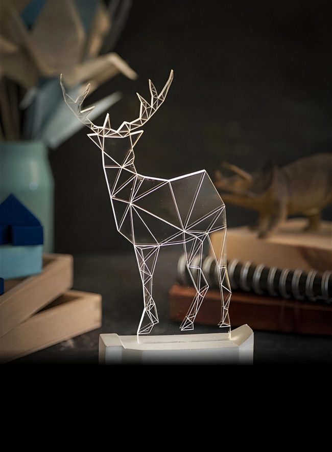 Geometric deer night light S0000610 file cdr and dxf pdf free vector download for Laser cut