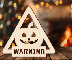 Halloween warning sign with pumpkin S0000955 file cdr and dxf pdf free vector download for Laser cut