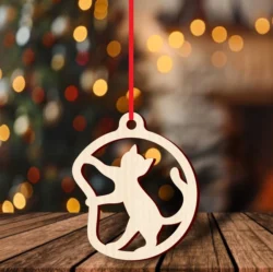 Hanging cat ornament S0001016 file cdr and dxf pdf free vector download for Laser cutLaser cut