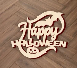 Happy halloween wall decor S0001017 file cdr and dxf pdf free vector download for Laser cutLaser cut