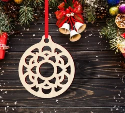 Holiday snowflake bauble S0001024 file cdr and dxf pdf free vector download for Laser cutLaser cut