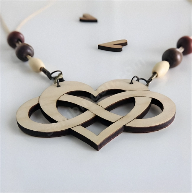 Infinity Love Wooden Necklace S0000482 file cdr and dxf pdf free vector download for Laser cut
