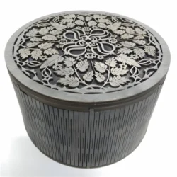 Living hinge potpourri round box with decorative lid S0000571 file cdr and dxf pdf free vector download for Laser cut