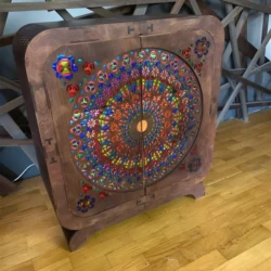 Mandala Rustic Solid Wood Industrial Style Storage Cabinet S0000584 file cdr and dxf pdf free vector download for Laser cut