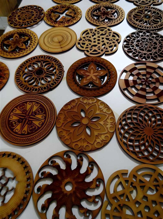 Mandala coasters S0001049 file cdr and dxf pdf free vector download for Laser cutLaser cut