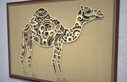 Multilayer Camel Wood Wall Art S0000632 file cdr and dxf pdf free vector download for Laser cut