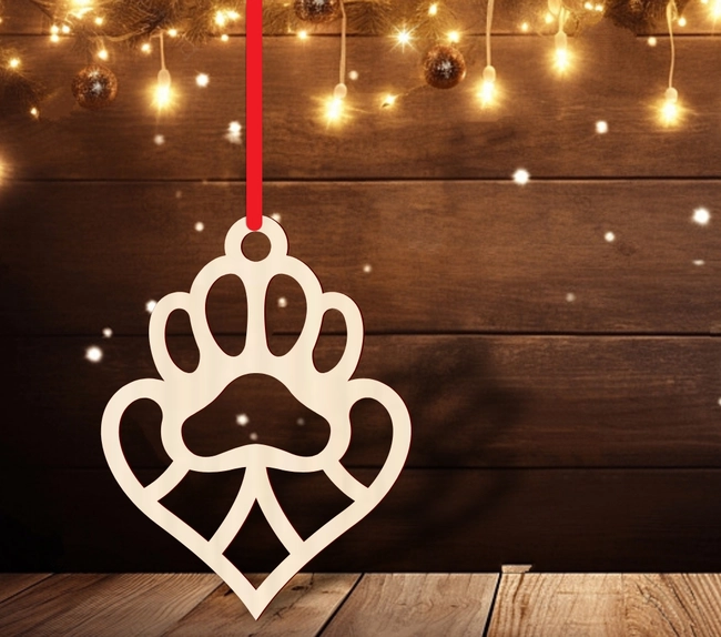 Paw print with heart ornament S0001072 file cdr and dxf pdf free vector download for Laser cut 5 Paw print with heart ornament S0001072 file cdr and dxf pdf free vector download for Laser cut