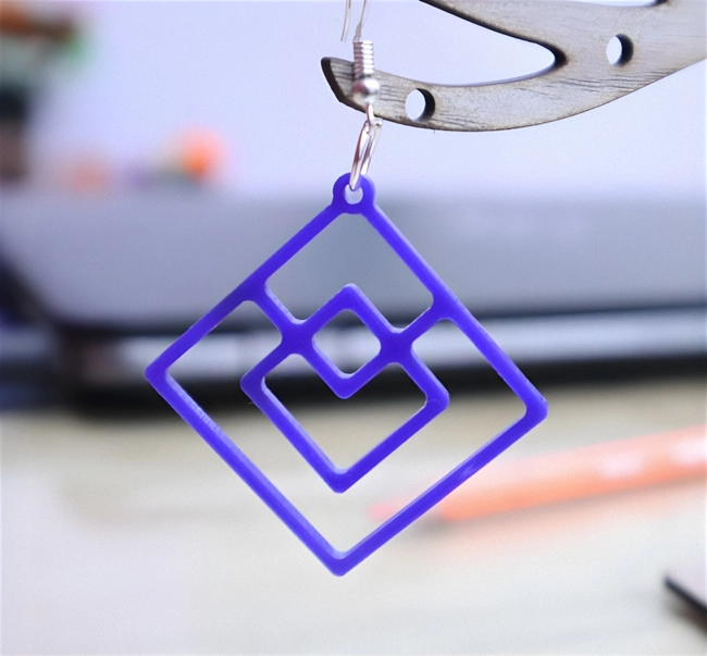 Square drop earrings S0000607 file cdr and dxf pdf free vector download for Laser cut